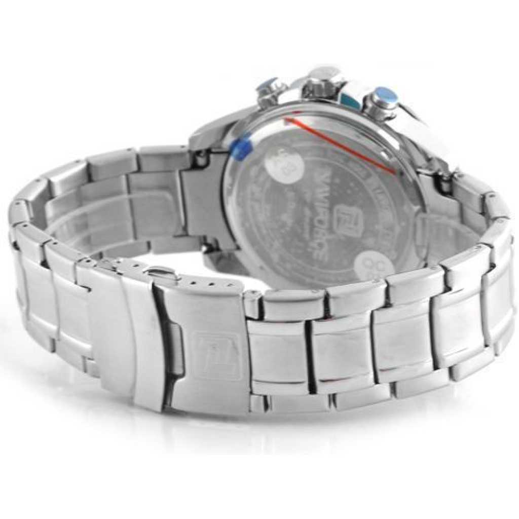 Naviforce Stainless Chronograph Analog Digital Waterproof Wristwatch - Silver