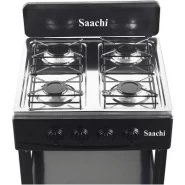 Saachi Stainless Steel 4 Gas Burner Stove With Shelves - Black