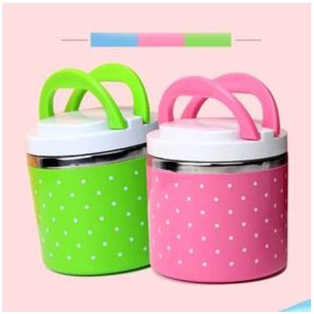 1 Layer Steel Food Insulated Lunch Box Container Tiffin- Multi-colours.