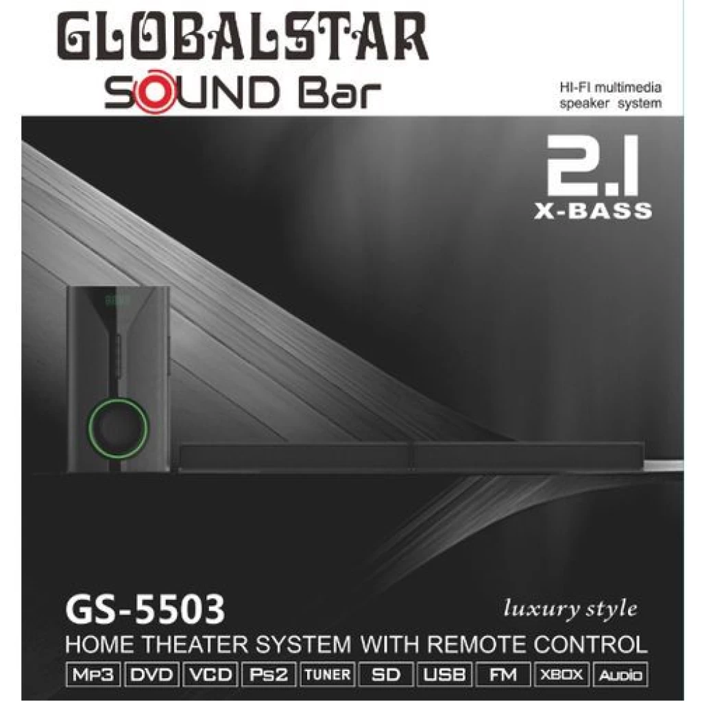 Global Star Sound Bar System 2.1 Channel GS-5503 Hifi Enabled - Black