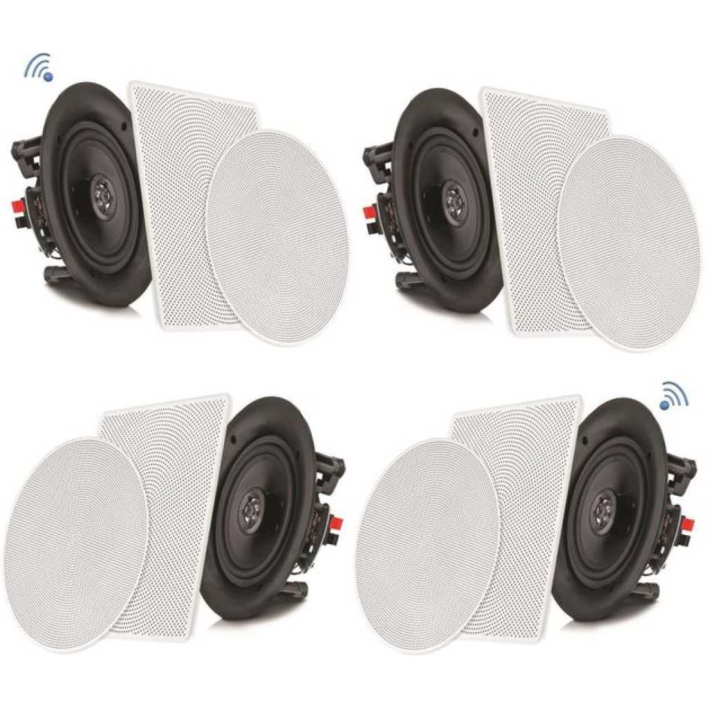 Pyle 2-Way In-Wall In-Ceiling Speaker System - Dual 10 Inch 300W Pair of Ceiling Wall Flush Mount Speakers w/ 1" Silk Dome Tweeter, Adjustable Treble Control - For Home Theater Entertainment