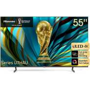 Hisense ULED 55 Inch Quantum Dot UHD Smart 4K TV, Dolby Vision IQ, Game Mode pro, HDR Adaptive, Dolby Atmos, Bluetooth, HDMI, USB - Black