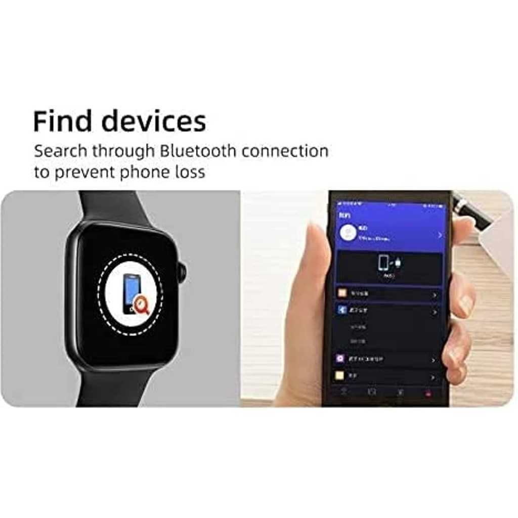 T500 Bluetooth Waterproof Plus and Smart Watch for iPhone iOS Android Phone (Black)