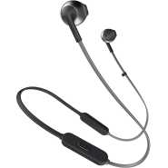 JBL T205BT by Harman Wireless Bluetooth in-Ear Neckband Headphones With Mic, JBL Pure Bass Sound, 6Hr Battery Life, Hands-Free Calls (Black)