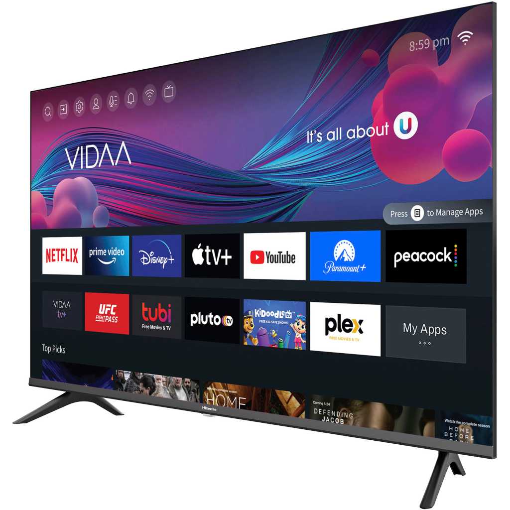 Hisense 43 Inch Smart TV A4G Series LED Full HD Smart Vidaa TV With Inbuilt Decoder - Black