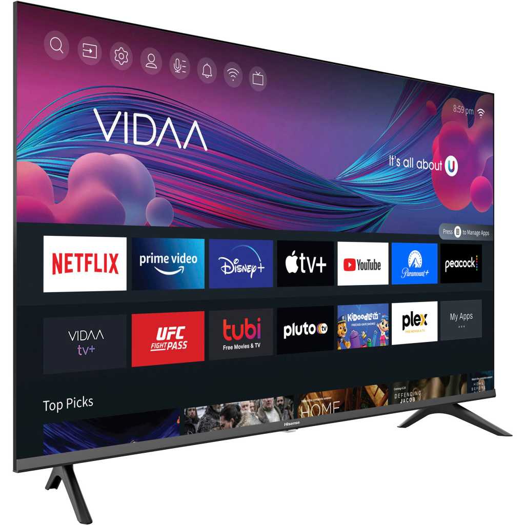 Hisense 43 Inch Smart TV A4G Series LED Full HD Smart Vidaa TV With Inbuilt Decoder - Black