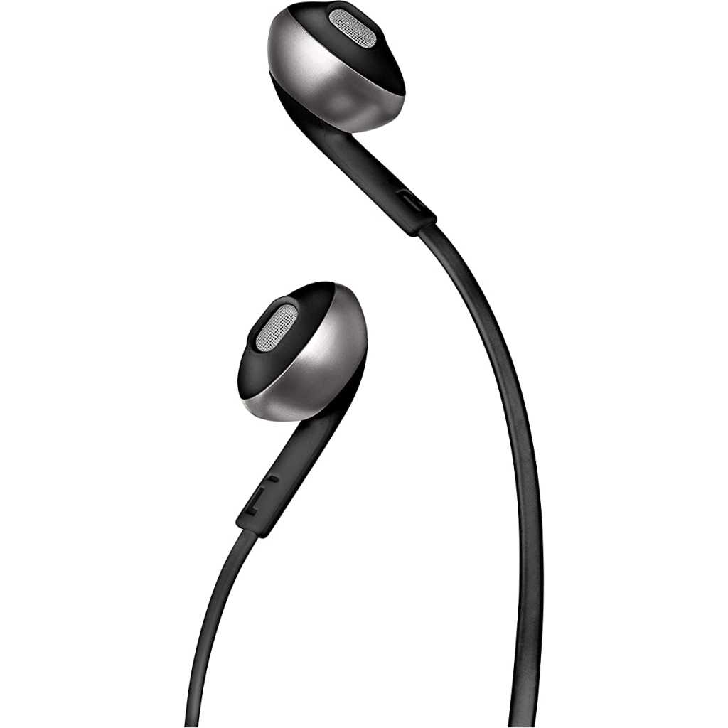 JBL T205BT by Harman Wireless Bluetooth in-Ear Neckband Headphones With Mic, JBL Pure Bass Sound, 6Hr Battery Life, Hands-Free Calls (Black)