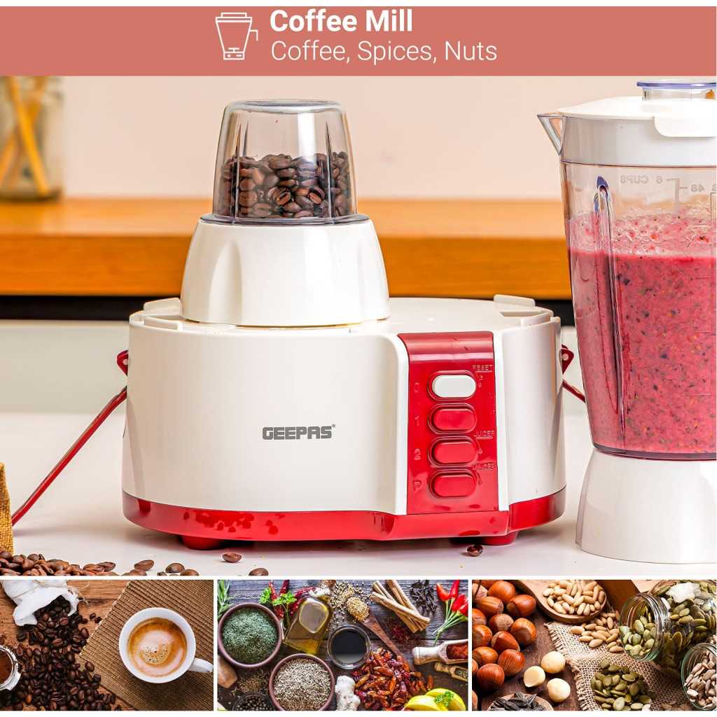 Geepas 2 Speed 4 In 1 Food Processor | Blender, Grinder, Chopper, Model No GSB9890