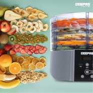 Geepas 520W Digital Food Dehydrator GFD63013UK – Food Dryer With 5 Large Trays, Adjustable Temperature & Timer Settings, Ideal For Fruit, Healthy Snacks, Vegetables, Meats & Chili, Bpa-Free - 2 Years Warranty