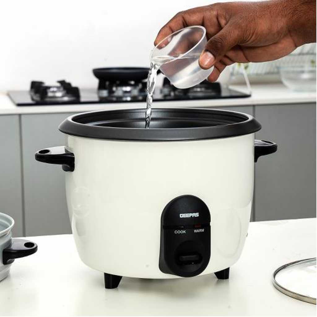 Geepas GRC35011 1.5L Automatic Rice Cooker 500W - Steam Vent Lid & Simple One Touch Operation |Make Rice, Steam Healthy Food & Vegetables | 2 Year Warranty