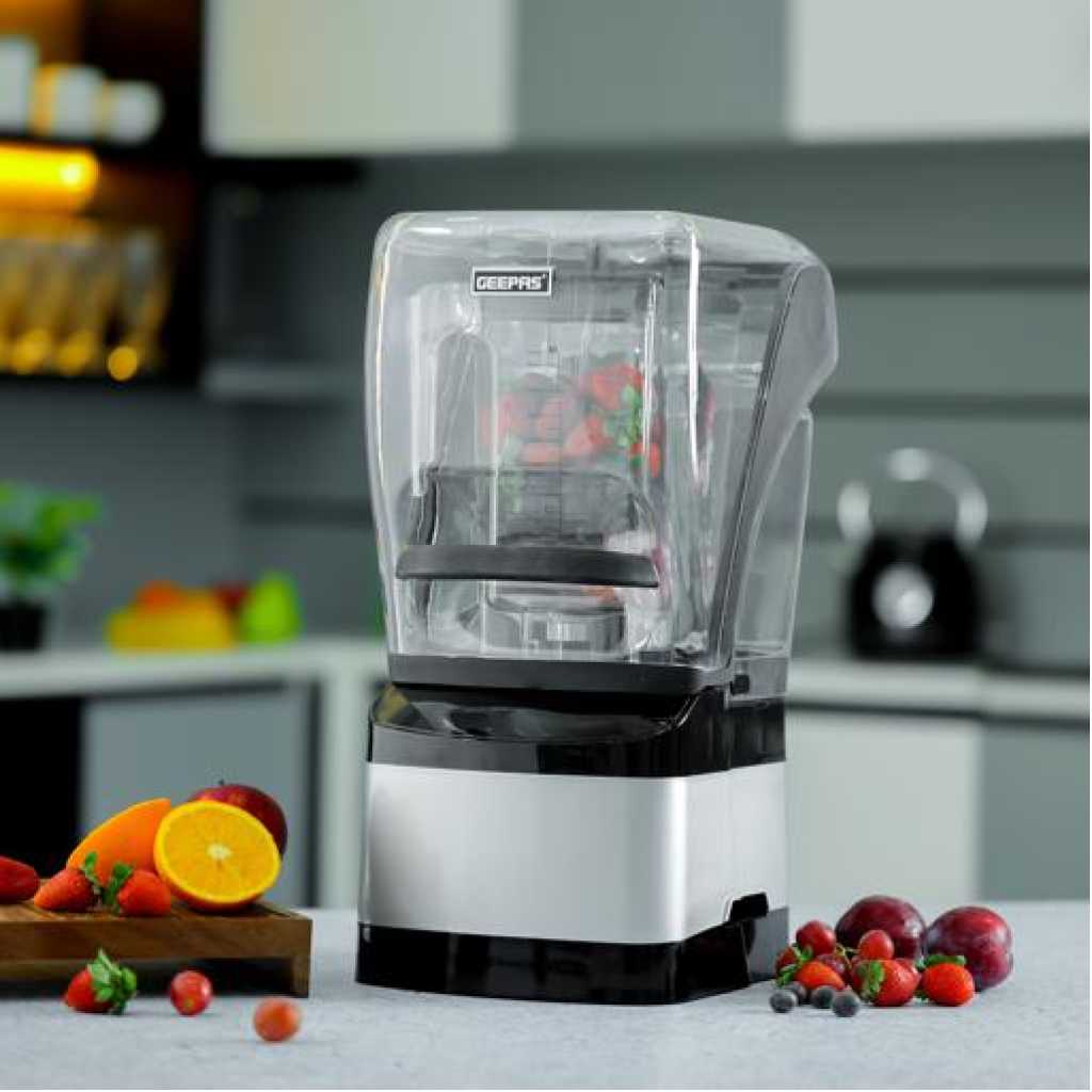 Geepas| GSB44084 Sound Proof Digital Blender, LED Timer, 2L Jar, GSB44084 | Nine Preprogrammed Function | 1800W Blender for Flavored Milk, Smoothie, Sorbet