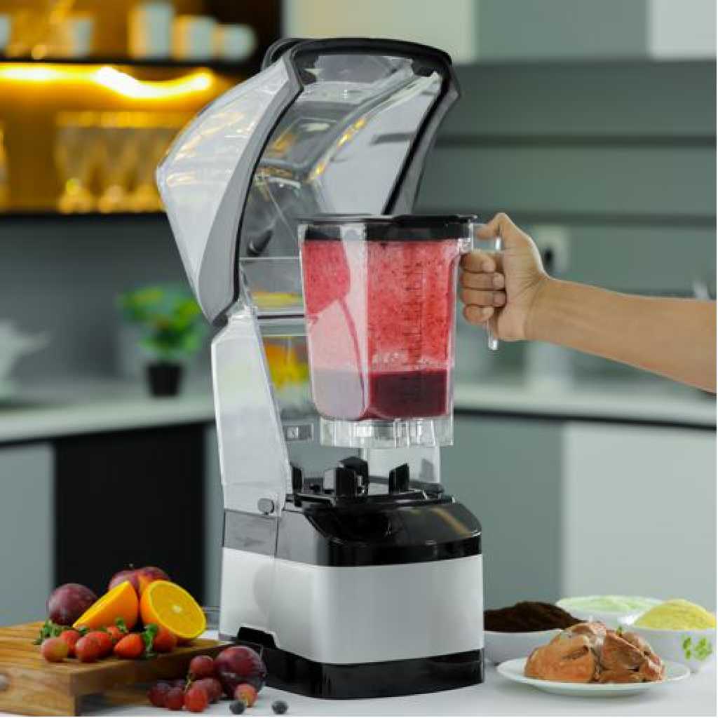 Geepas| GSB44084 Sound Proof Digital Blender, LED Timer, 2L Jar, GSB44084 | Nine Preprogrammed Function | 1800W Blender for Flavored Milk, Smoothie, Sorbet