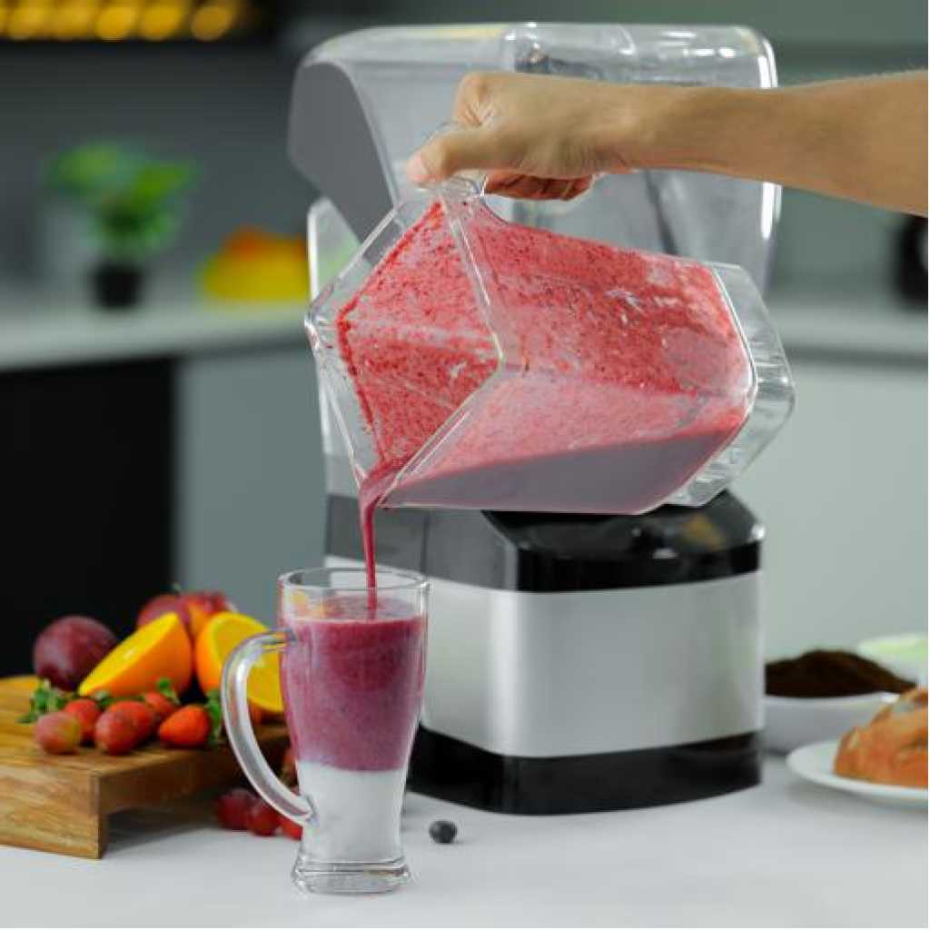 Geepas| GSB44084 Sound Proof Digital Blender, LED Timer, 2L Jar, GSB44084 | Nine Preprogrammed Function | 1800W Blender for Flavored Milk, Smoothie, Sorbet