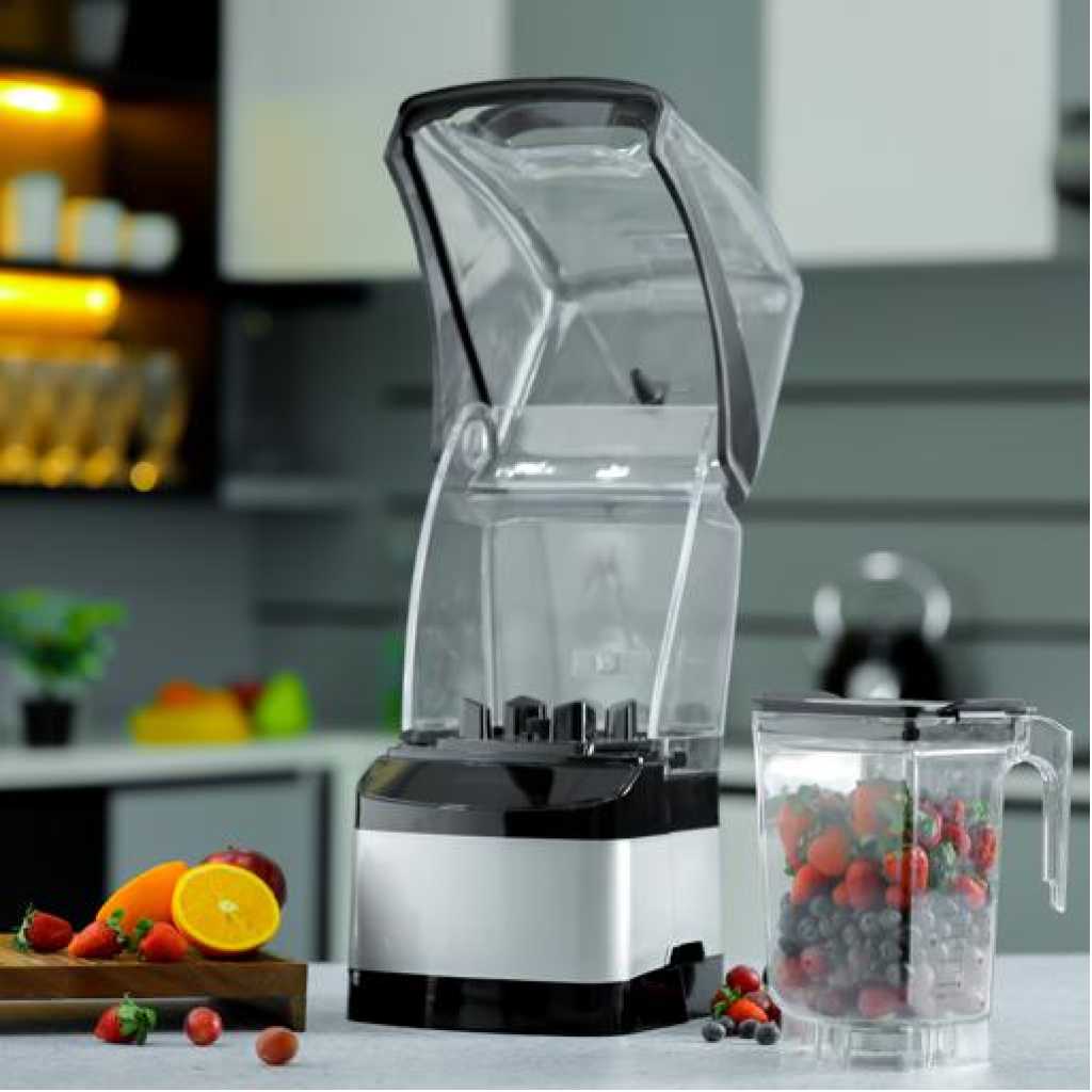 Geepas| GSB44084 Sound Proof Digital Blender, LED Timer, 2L Jar, GSB44084 | Nine Preprogrammed Function | 1800W Blender for Flavored Milk, Smoothie, Sorbet