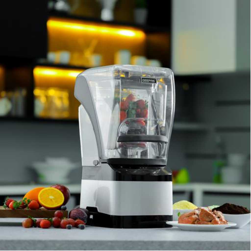 Geepas| GSB44084 Sound Proof Digital Blender, LED Timer, 2L Jar, GSB44084 | Nine Preprogrammed Function | 1800W Blender for Flavored Milk, Smoothie, Sorbet