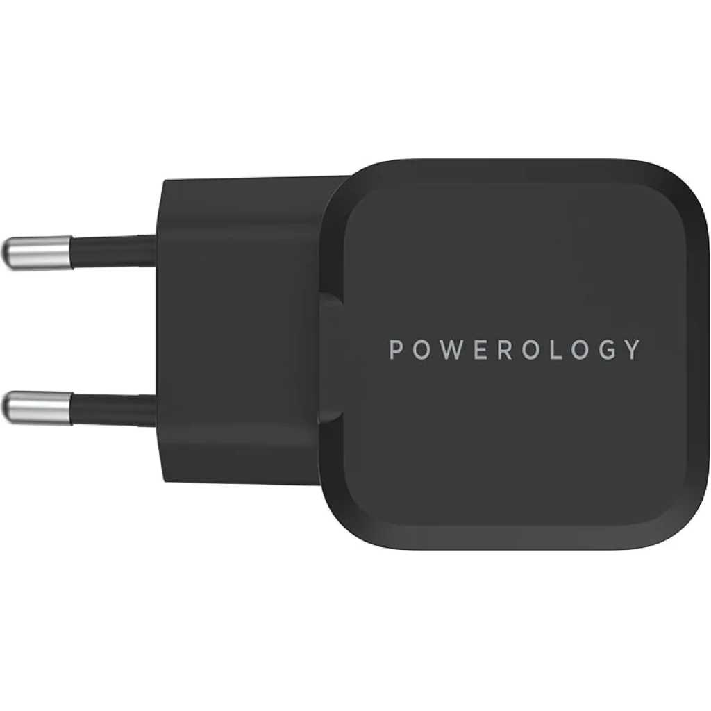 Powerology Ultra-Compact 20W PD GaN Charger - Black