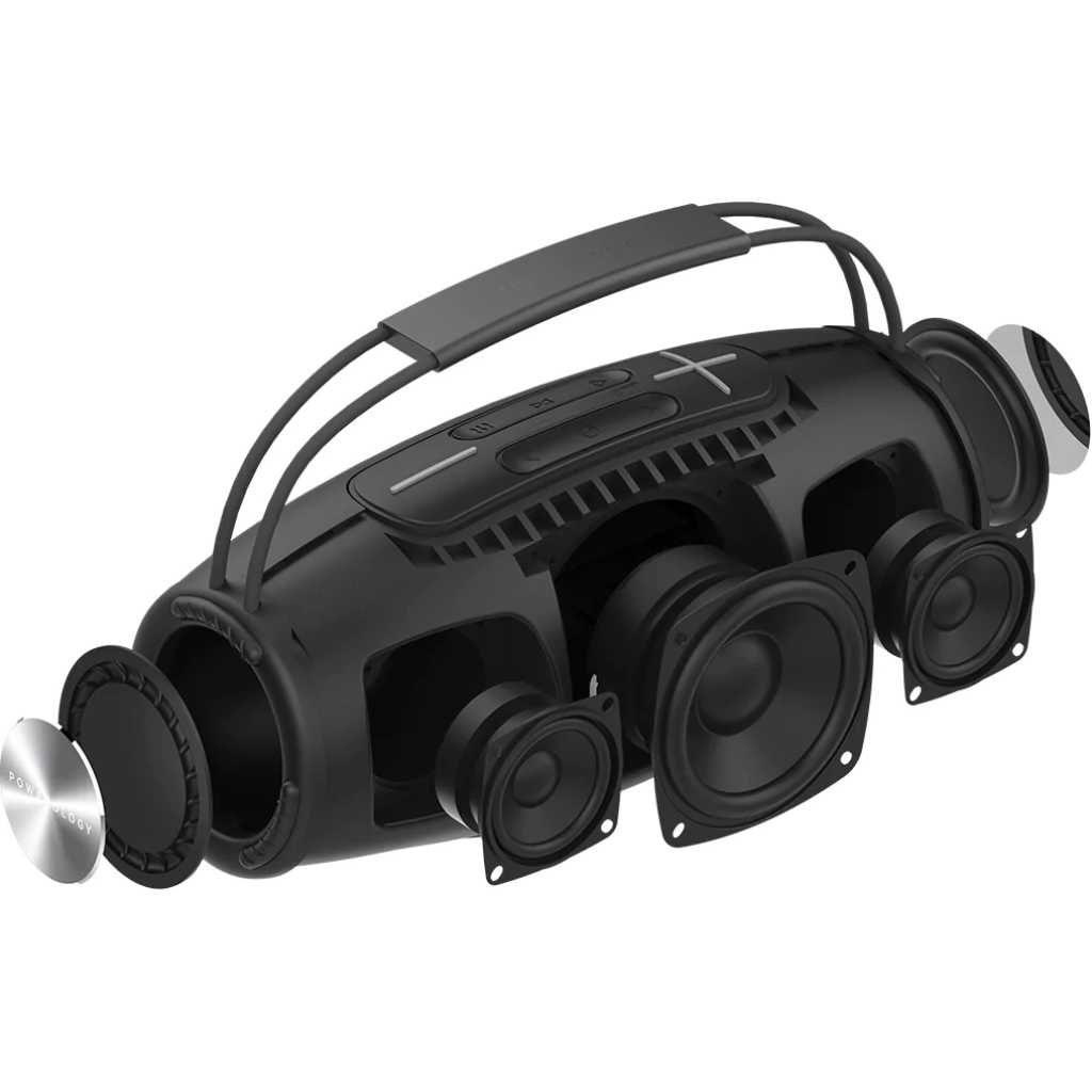 Powerology Phantom Boombox Portable Bluetooth Speaker - Black
