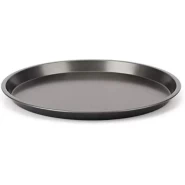 Non-Stick Pizza Steel Baking Round Oven Tray Pan, 30cm-Black