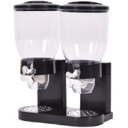 Double Kitchen Food Cereal Dispenser Storage, Organizer Container, Black