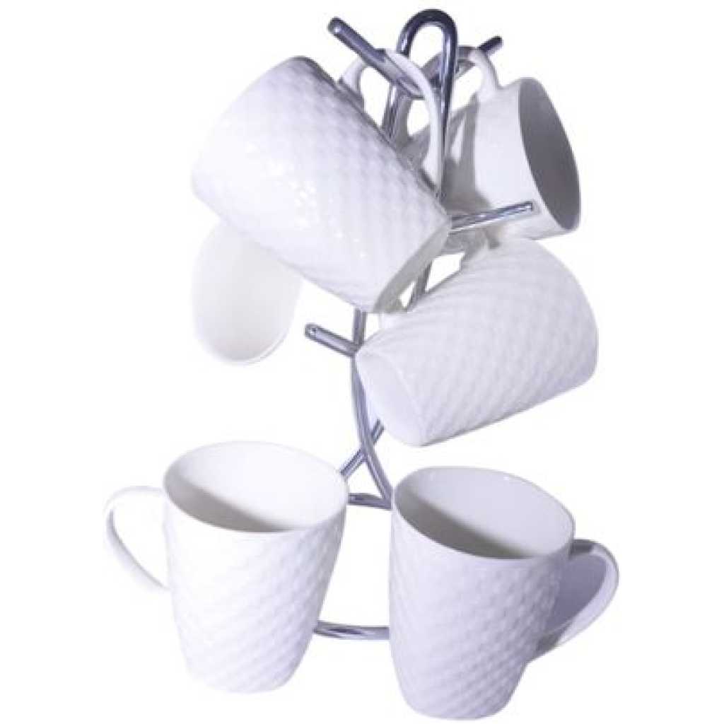 6 Pieces of Self Design Mugs/Cups - White