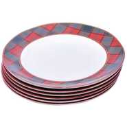 Checked Dinner Plates, 6PCS - White