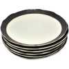 Band Dinner Plates, 6PCS - Black, Gold