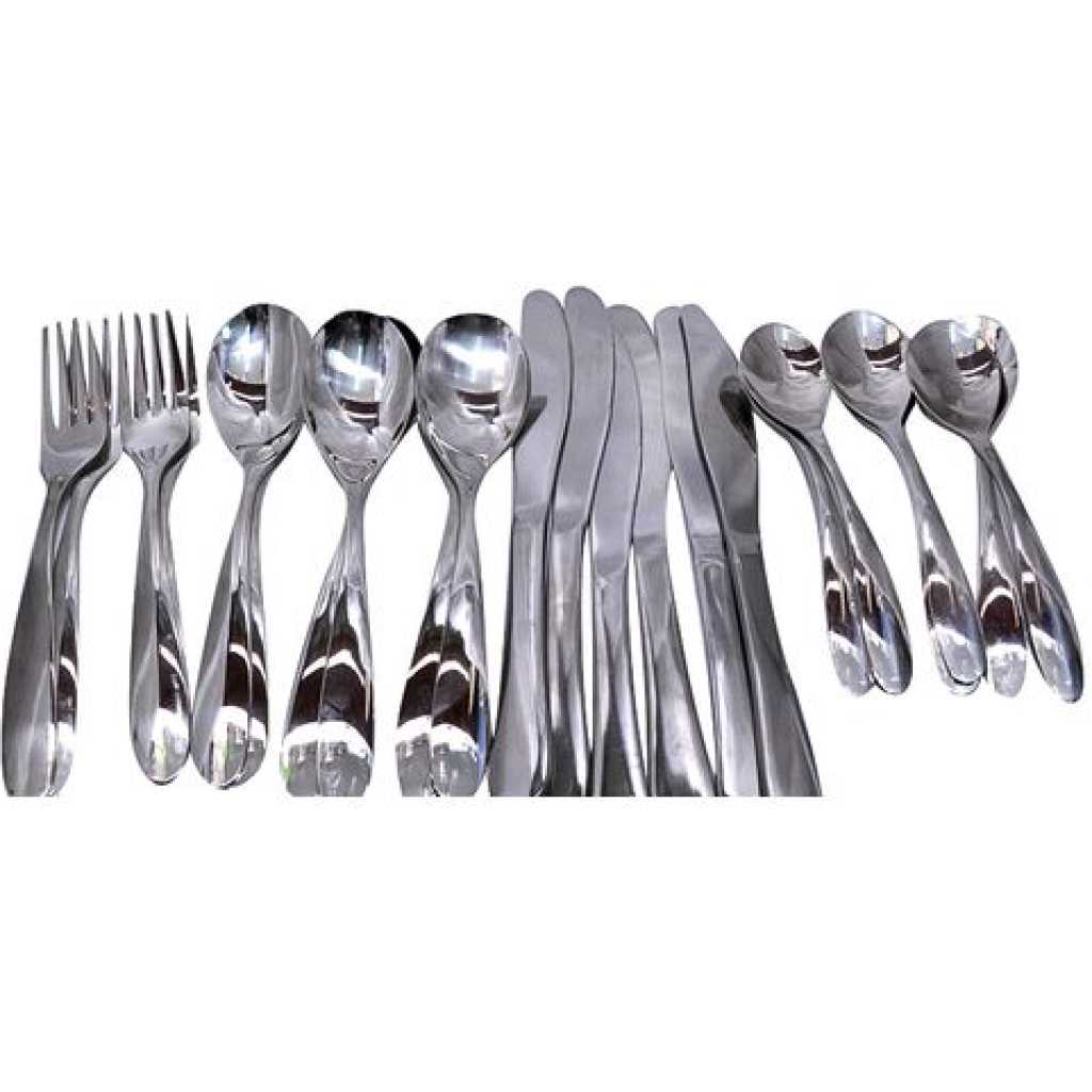 24pcs Cutlery (Forks, Spoons & Knives) - Silver