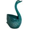 Ceramic Swan Fork, Spoon Cutlery Stand Holder - Green