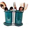 Ceramic Spoon Cutlery Utensil Holder Tube Rack - Green