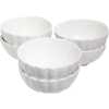 White Lined Serving Soup Bowl 6pcs - White