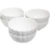 White Lined Serving Soup Bowl 6pcs - White