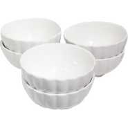 White Lined Serving Soup Bowl 6pcs - White