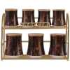 Life Smile 7 Piece Ceramic Sugar Bowl Coffee Tea Canister Storage Containers - Brown.