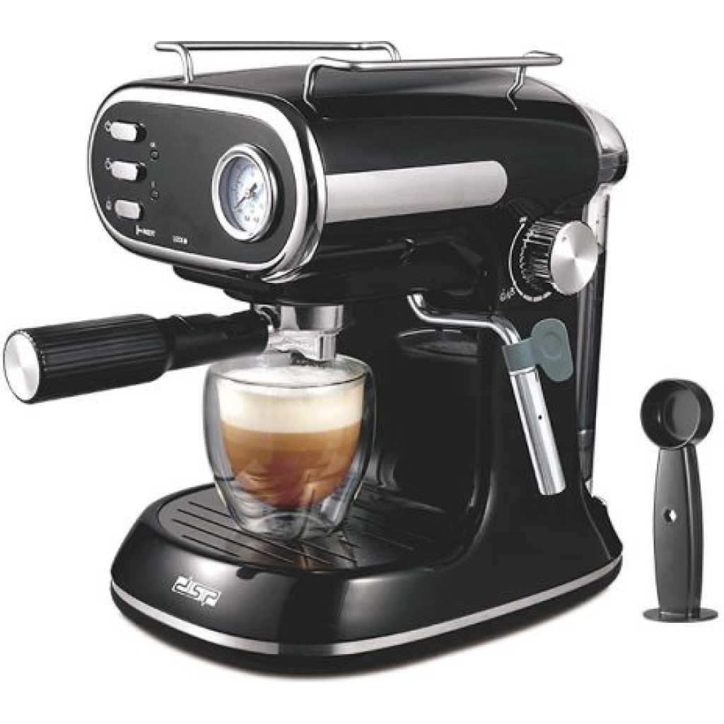 Dsp 15 Bar Electric Espresso Coffee Maker Machine- Black