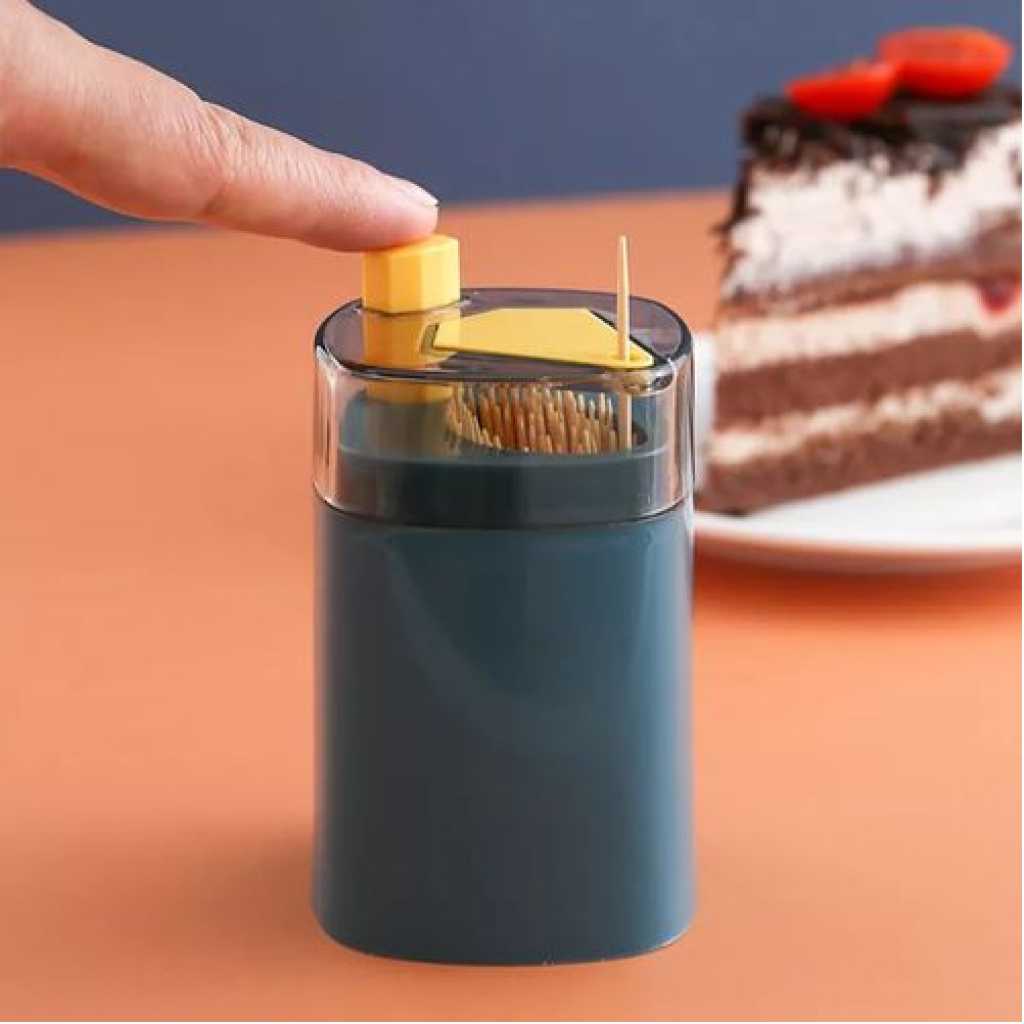 Pop-Up Automatic Toothpicks Holder Dispenser For Kitchen Restaurant Container Pocket Novelty- Green.