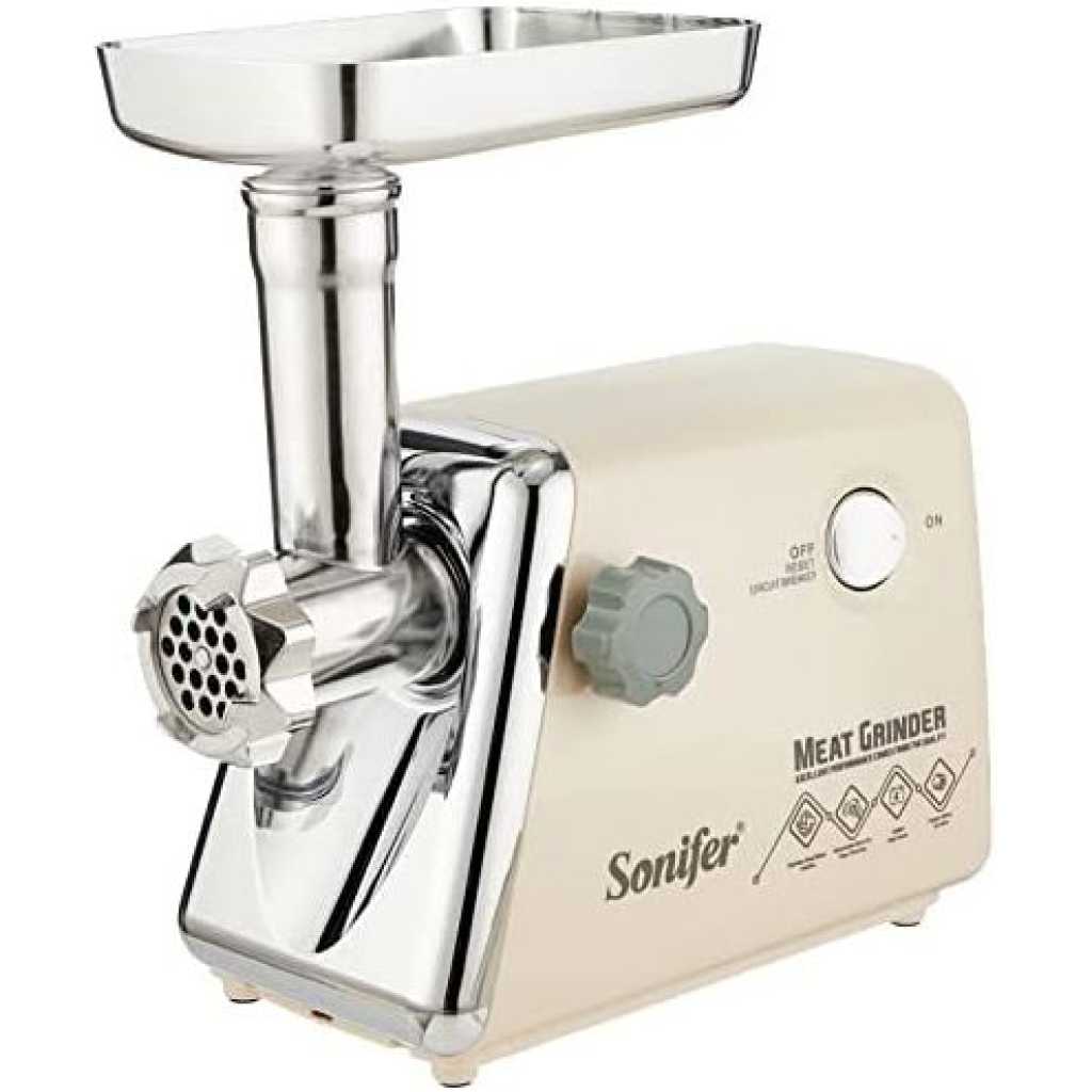 Sonifer Automatic Mincer Electric Meat Grinder Machine- Cream.