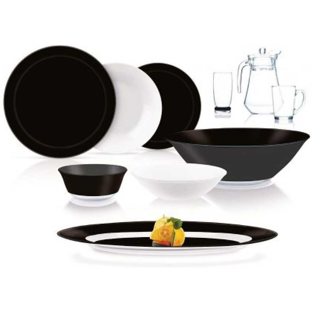 Luminarc Black & White Plates Dinner Set (46 pcs) - Multi-colour