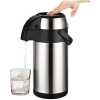 Daydays 3L Thermal Flask Stainless Steel, Pump Action Vacuum Insulated With Safety Lock & Handle, Coffee Tea Jug For Home, Office, Camping- Silver.