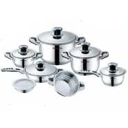 Royality Line 16 Piece Stainless Steel Saucepans Cookware Pots, Silver.