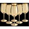 6 Pc, 18.5oz Juice Champagne Stem Wine Glasses Decorative - Gold.