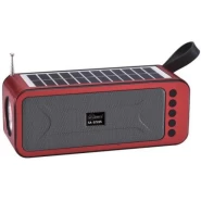 Portable Mini Speaker with Bluetooth USB TF AUX FM 6V 1W Solar Panel Flashlight USB Charging Line- Black .