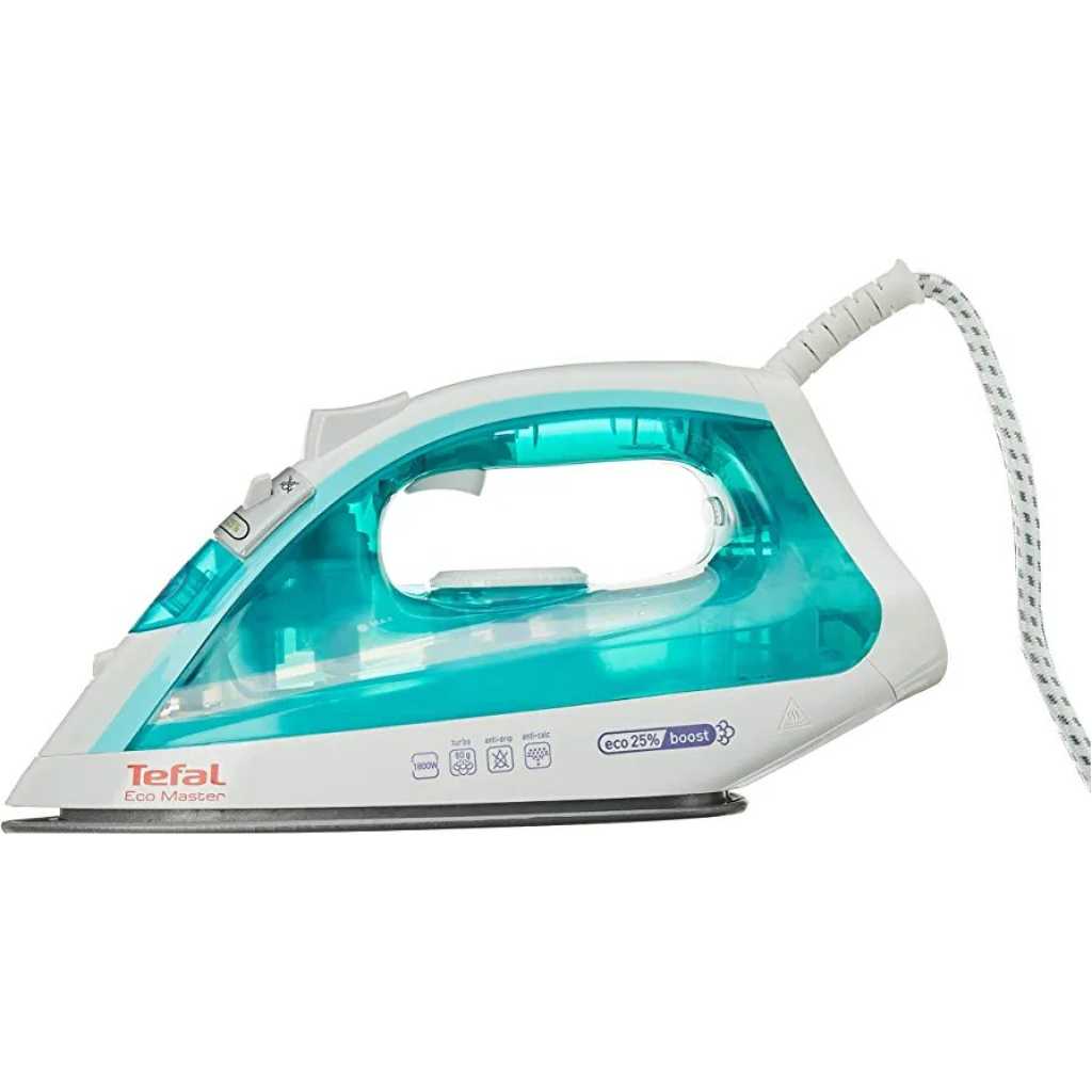 Tefal Eco Master 1800W Non Stick Steam Iron FV1721M0, Spray + Steam Trigger