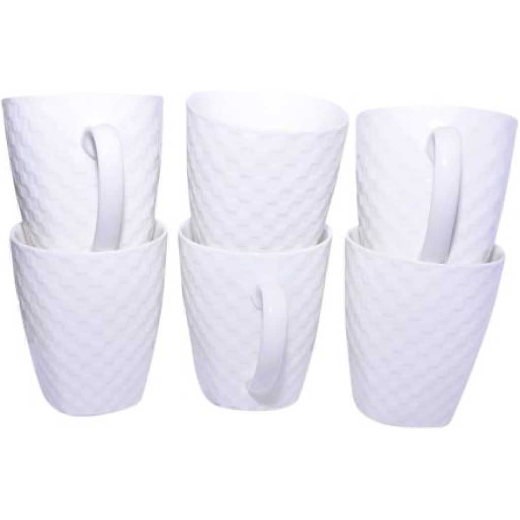 6 Pieces of Self Design Mugs/Cups - White