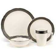 24 Piece Gold line Dinner Set, Cream