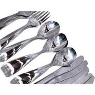24pcs Cutlery (Forks, Spoons & Knives) - Silver