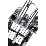 24pcs Cutlery (Forks, Spoons & Knives) with a Stand - Silver