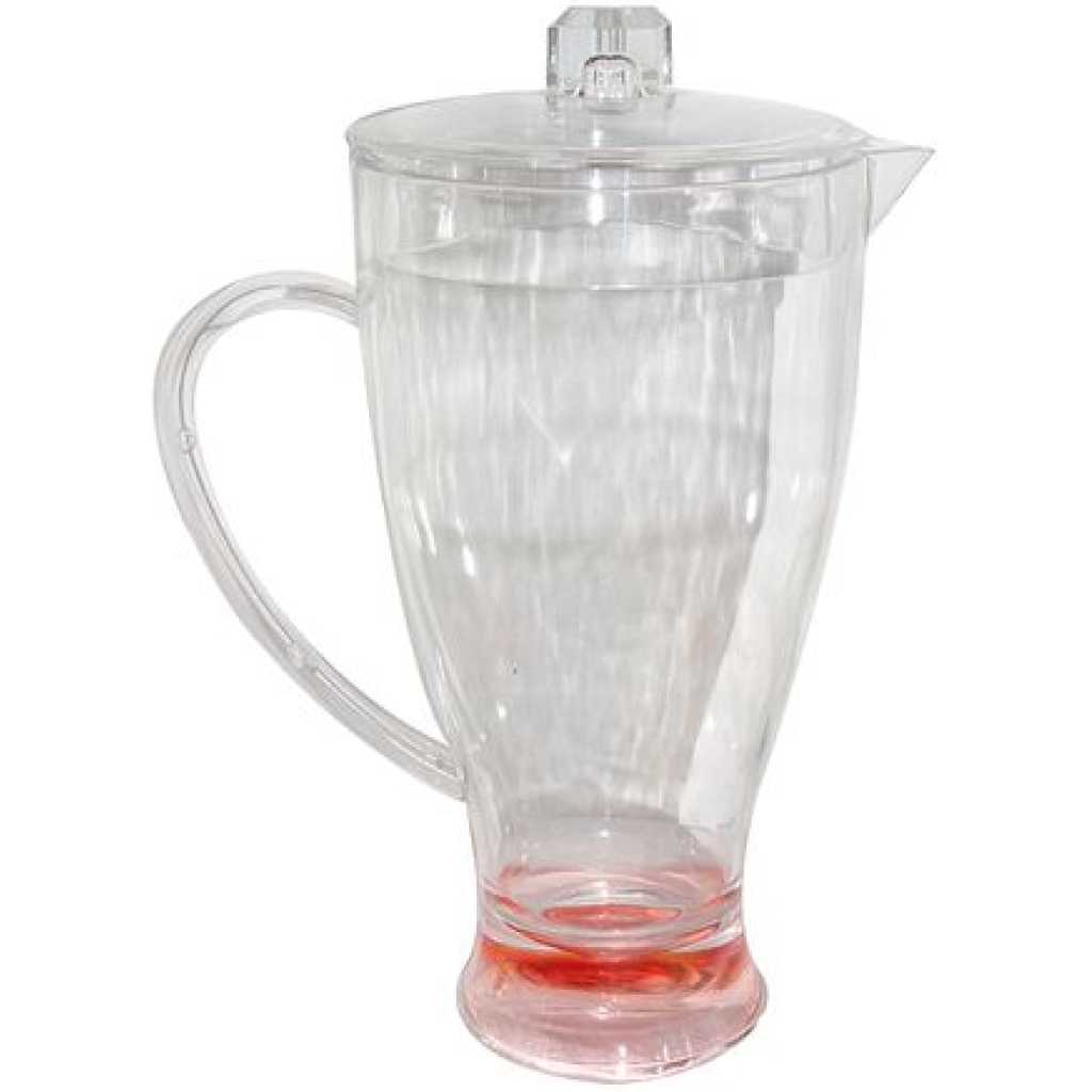 Acrylic Jug With 6 Tumblers Glasses- Red.