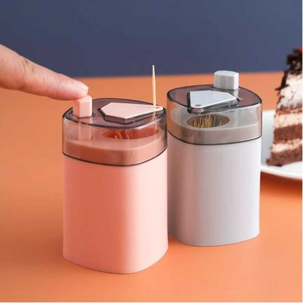 Pop-Up Automatic Toothpicks Holder Dispenser For Kitchen Restaurant Container Pocket Novelty- Green.