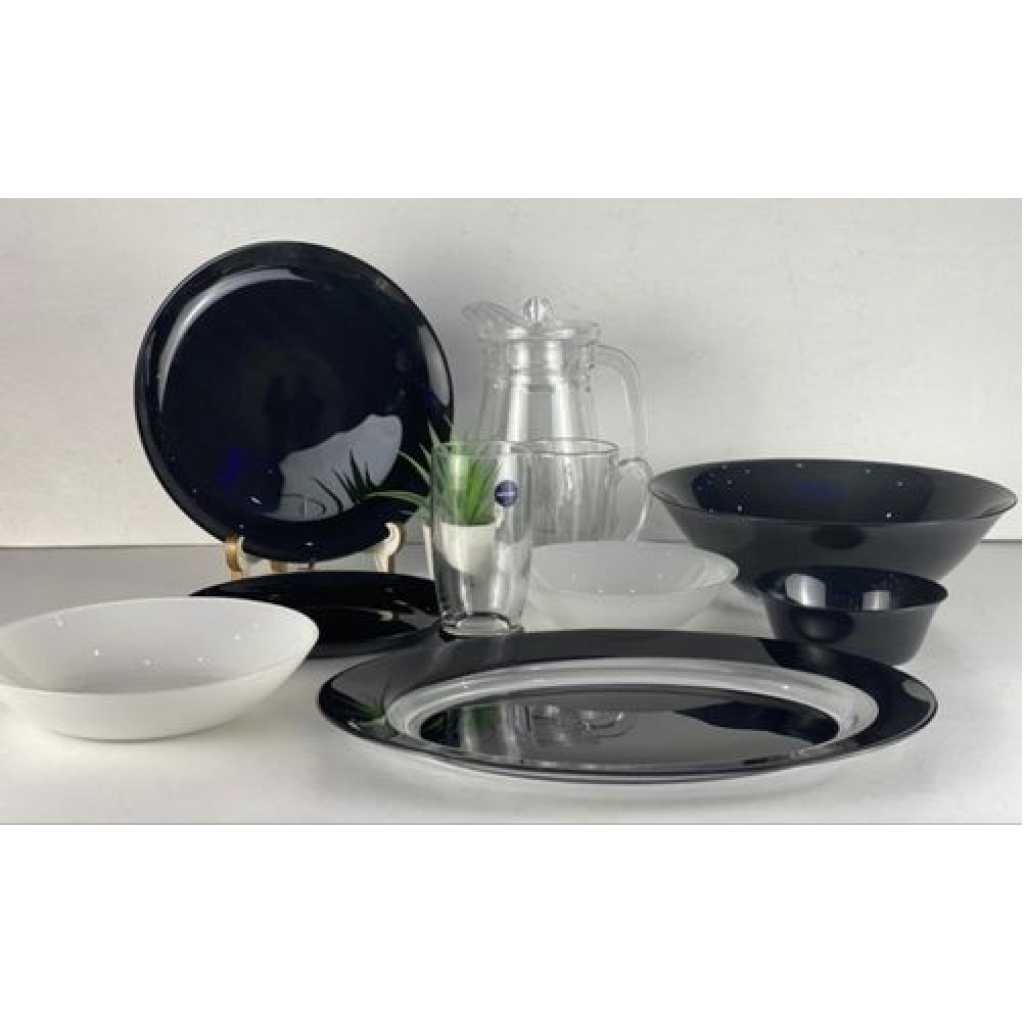 Luminarc Black & White Plates Dinner Set (46 pcs) - Multi-colour