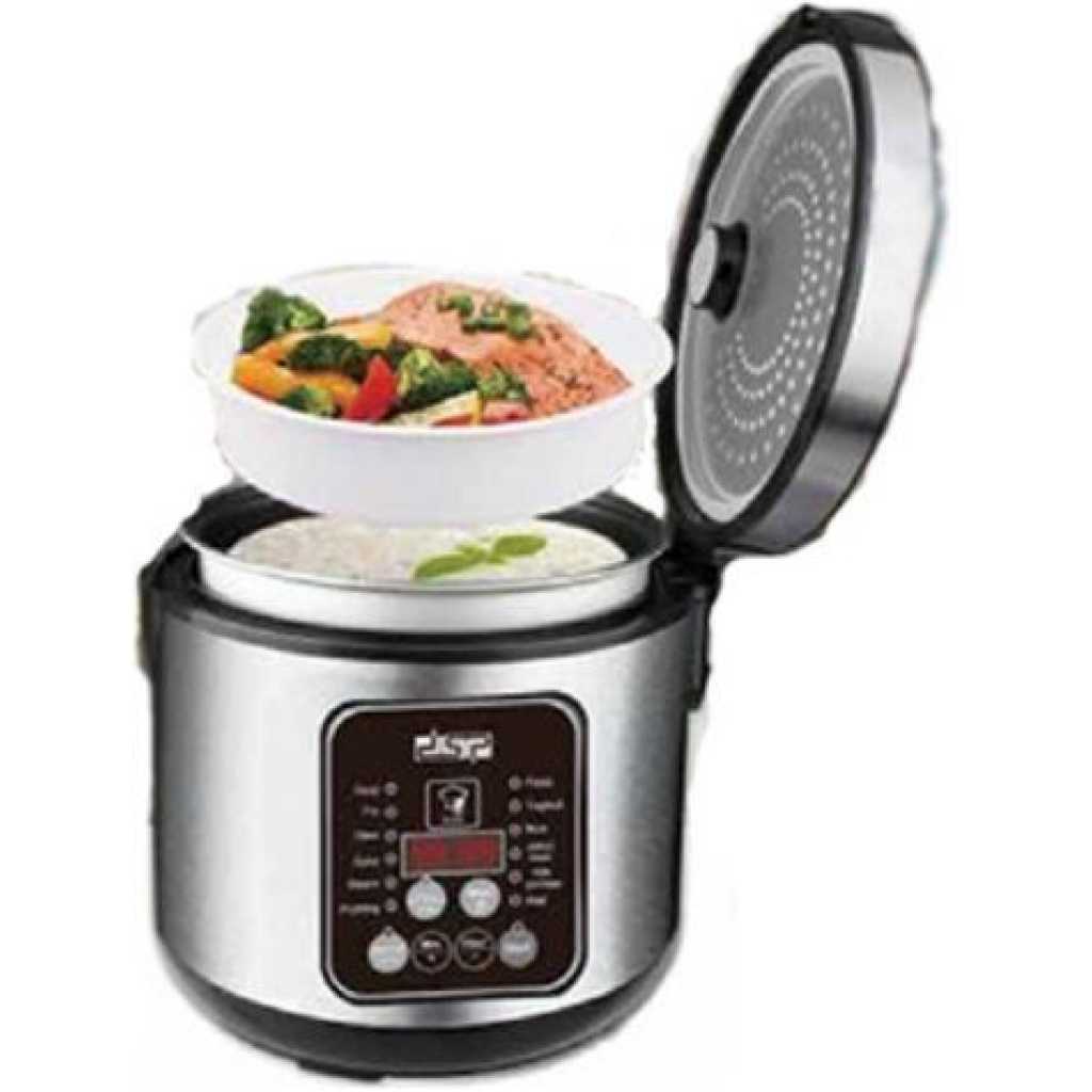 Dsp 8 Litre Multi-functional Rice Cooker Steamer Pan, Silver